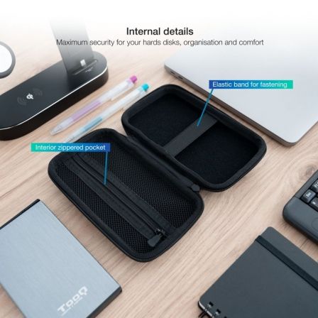 TooQ Estuche Protector para Caja Externa de 2.5”, Negro
